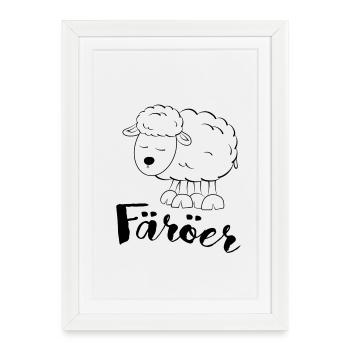 Faroe Islands Sheep - Framed poster (27 × 37 cm) - white - Front