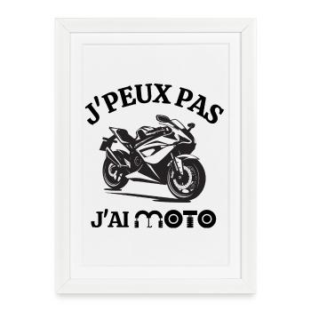 moto, faire de la moto, motard - Affiche encadrée (27 × 37 cm) - blanc - Devant