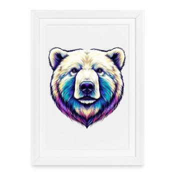 White Polar Bear - Framed poster (27 × 37 cm) - white - Front