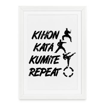 Piliers de karaté - Affiche encadrée (27 × 37 cm) - blanc - Devant