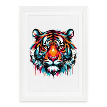 Tigre - Affiche encadrée (27 × 37 cm) - blanc - Devant