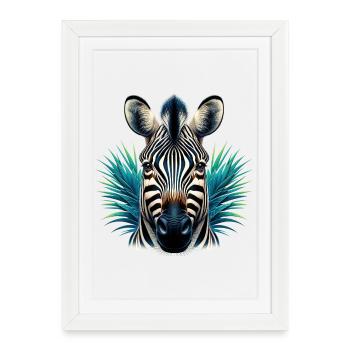 Zebra - Framed poster (27 × 37 cm) - white - Front