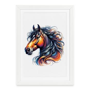 Horse - Framed poster (27 × 37 cm) - white - Front