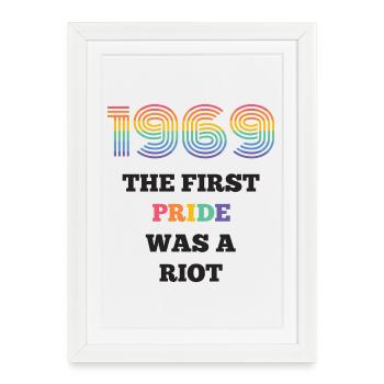 LGBT Pride Month - The First Pride Was A Riot - Framed poster (27 × 37 cm) - white - Front