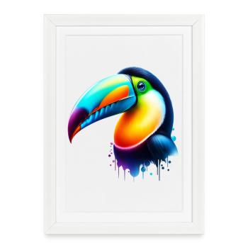 Toucan - Affiche encadrée (27 × 37 cm) - blanc - Devant