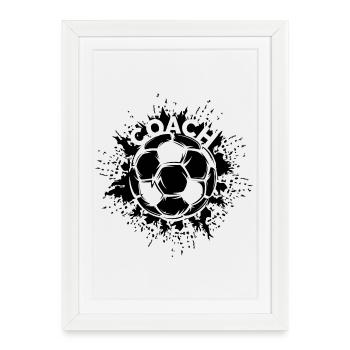 Coach Soccer Explosion Coach Logo Team - Framed poster (27 × 37 cm) - white - Front