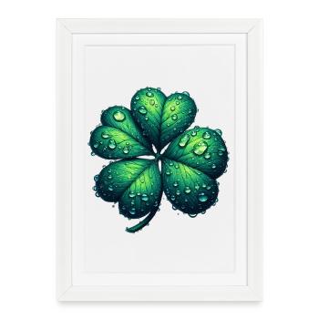 Four-leaf clover - Framed poster (27 × 37 cm) - white - Front