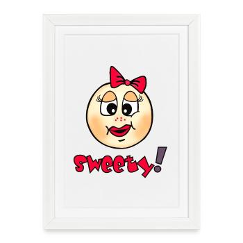 Smileys câlins avec reconnaissance du cœur - Affiche encadrée (27 × 37 cm) - blanc - Devant