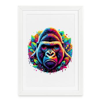 Gorille - Affiche encadrée (27 × 37 cm) - blanc - Devant