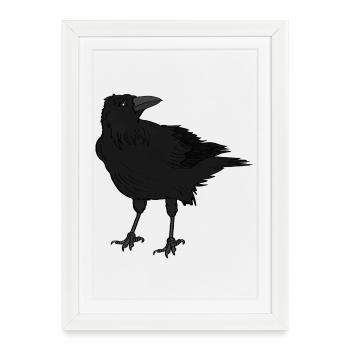A crow - Framed poster (27 × 37 cm) - white - Front