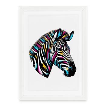 Zèbre - Affiche encadrée (27 × 37 cm) - blanc - Devant