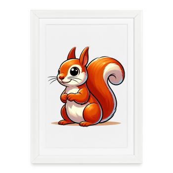 Squirrel - Framed poster (27 × 37 cm) - white - Front