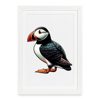 Puffin - Framed poster (27 × 37 cm) - white - Front