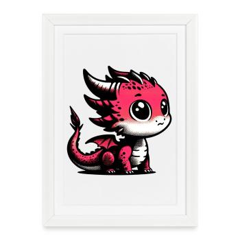 Dragon - Affiche encadrée (27 × 37 cm) - blanc - Devant