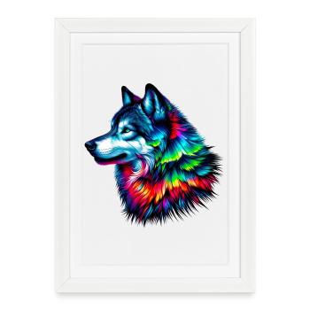 Wolf - Framed poster (27 × 37 cm) - white - Front