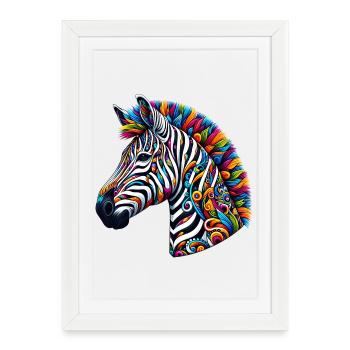 Zèbre - Affiche encadrée (27 × 37 cm) - blanc - Devant
