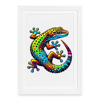 Gecko - Affiche encadrée (27 × 37 cm) - blanc - Devant
