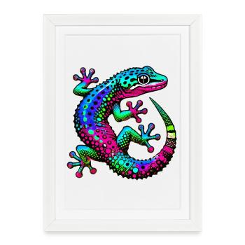Gecko - Framed poster (27 × 37 cm) - white - Front