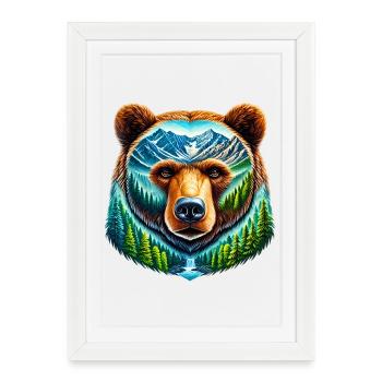 Bear - Framed poster (27 × 37 cm) - white - Front