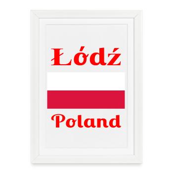 Łódź, Pologne - Imprimés élégants - Affiche encadrée (27 × 37 cm) - blanc - Devant