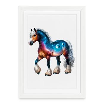 Cheval - Affiche encadrée (27 × 37 cm) - blanc - Devant