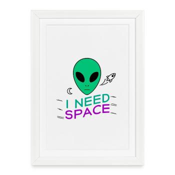 J’ai besoin d’espace - Affiche encadrée (27 × 37 cm) - blanc - Devant