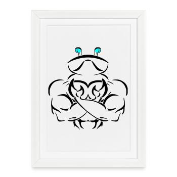 Alpha cancer Deluxe - Gerahmtes Poster (27 × 37 cm) - Weiß - Vorne