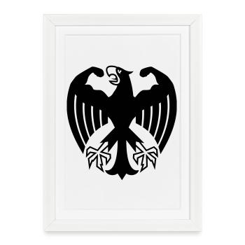 Fitness eagle with muscles - Framed poster (27 × 37 cm) - white - Front