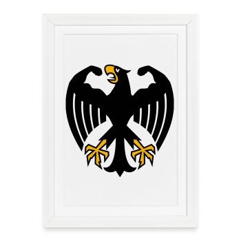 German Fitness Federal Eagle avec des muscles - Affiche encadrée (27 × 37 cm) - blanc - Devant