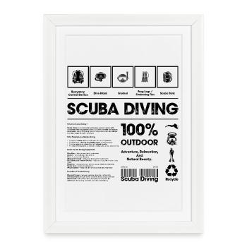 Plongée sous-marine - Affiche encadrée (27 × 37 cm) - blanc - Devant