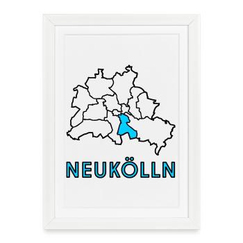 NEUKÖLLN, un quartier de Berlin - Affiche encadrée (27 × 37 cm) - blanc - Devant