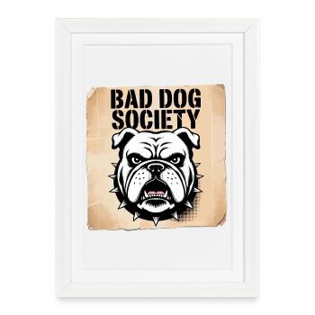 Société des mauvais chiens - Affiche encadrée (27 × 37 cm) - blanc - Devant