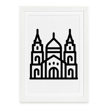 cathedral - Framed poster (27 × 37 cm) - white - Front