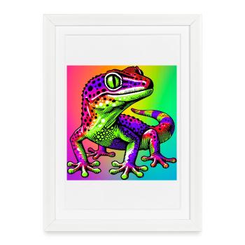 Gecko - Affiche encadrée (27 × 37 cm) - blanc - Devant
