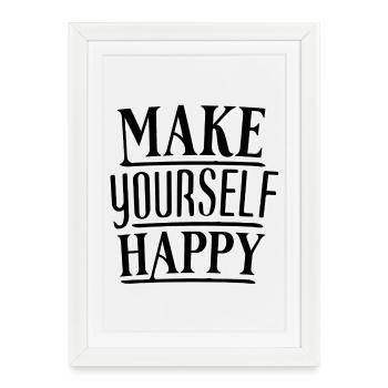 Make yourself happy Self-discovery & bliss - Framed poster (27 × 37 cm) - white - Front