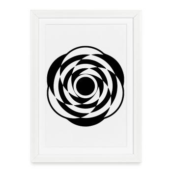 Crop circle rose hypnotique - Affiche encadrée (27 × 37 cm) - blanc - Devant