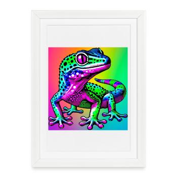 Gecko - Affiche encadrée (27 × 37 cm) - blanc - Devant
