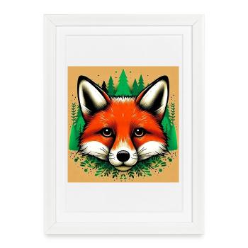 Renard - Affiche encadrée (27 × 37 cm) - blanc - Devant