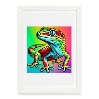 Gecko - Affiche encadrée (27 × 37 cm) - blanc - Devant