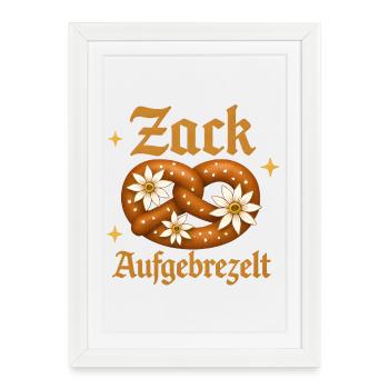 Zack Dressed Up – Funny Pretzel Men & Women - Framed poster (27 × 37 cm) - white - Front