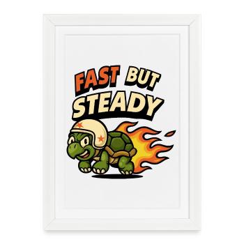 Conception de tortue rapide mais durable - Affiche encadrée (27 × 37 cm) - blanc - Devant