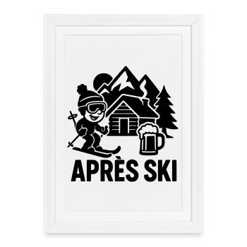 Tenue d’après-ski - Affiche encadrée (27 × 37 cm) - blanc - Devant