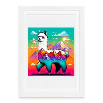 Alpaga - Affiche encadrée (27 × 37 cm) - blanc - Devant