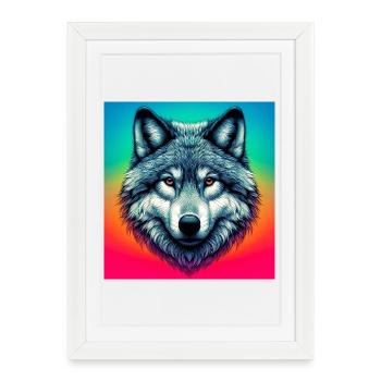 Wolf - Framed poster (27 × 37 cm) - white - Front