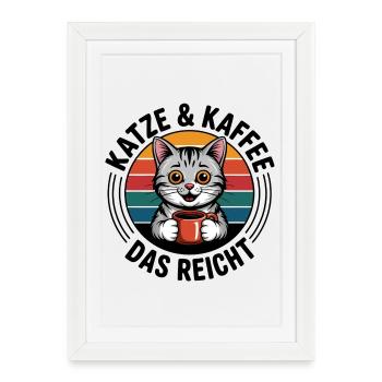 Café Gueule de bois Cercle rétro - Affiche encadrée (27 × 37 cm) - blanc - Devant