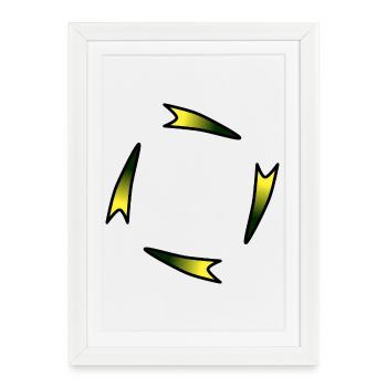Rubans d’angle lumineux abstraits - Affiche encadrée (27 × 37 cm) - blanc - Devant