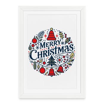 Joyeux Noël 3 - Affiche encadrée (27 × 37 cm) - blanc - Devant