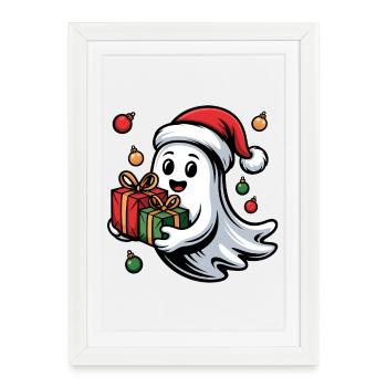 Christmas spirit with gifts - Framed poster (27 × 37 cm) - white - Front