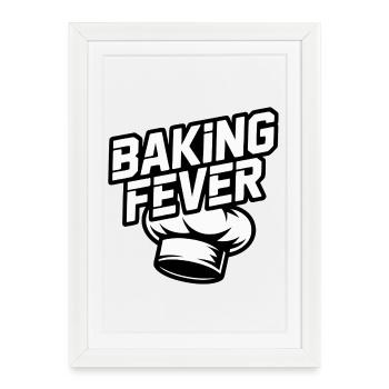 Baking Fever Kitchen Logo - Framed poster (27 × 37 cm) - white - Front