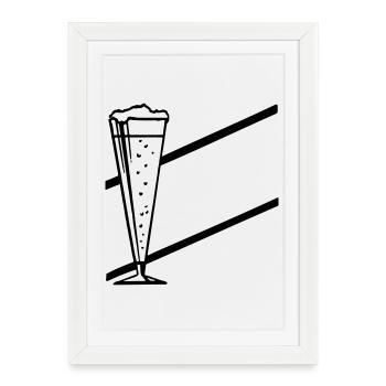 verre de bar - Affiche encadrée (27 × 37 cm) - blanc - Devant